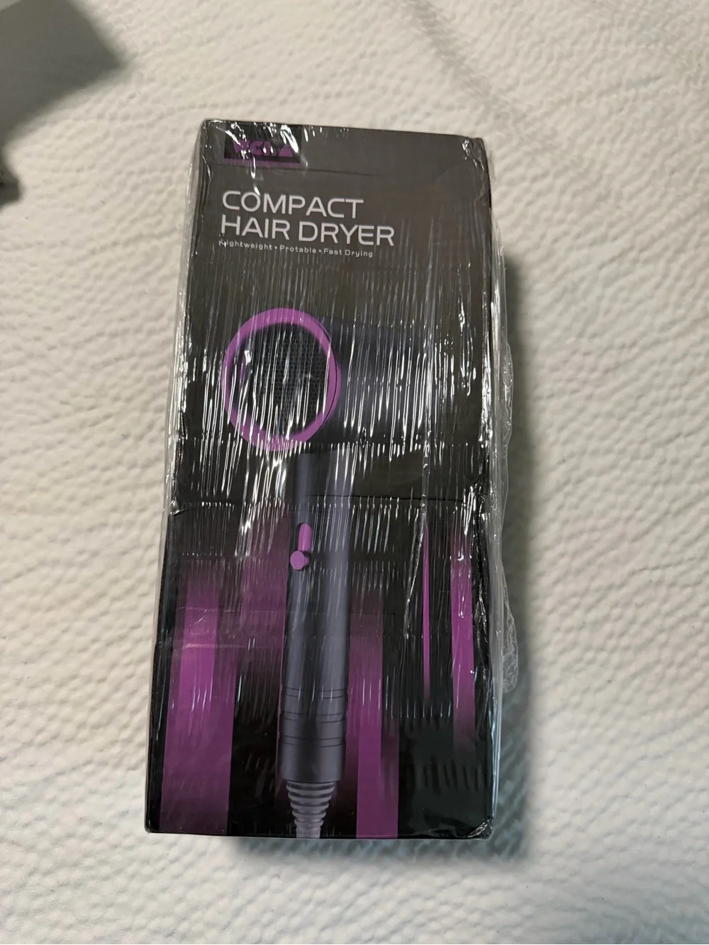Compact Purple Hair Dryer - Lightweight Travel Hair Dryer